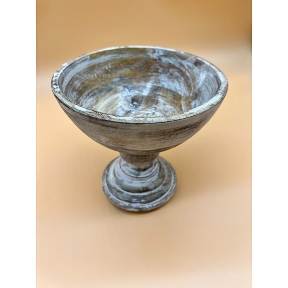 Handmade Wood Pedestal Bowl - Picture 3 of 6